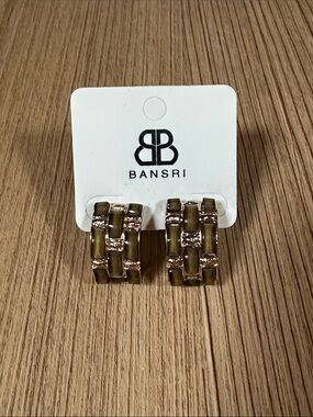 BANSRI Gold and Green Earrings